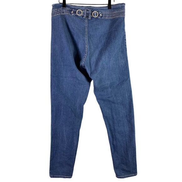 Jeans Womens Size 14 High Rise‎ Old Skool Straight Leg Cotton Denim Pockets Blue - Picture 2 of 12